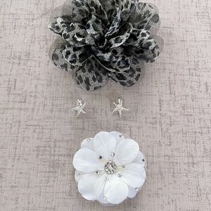 Beautiful Starfish Crystal Clip On Earrings